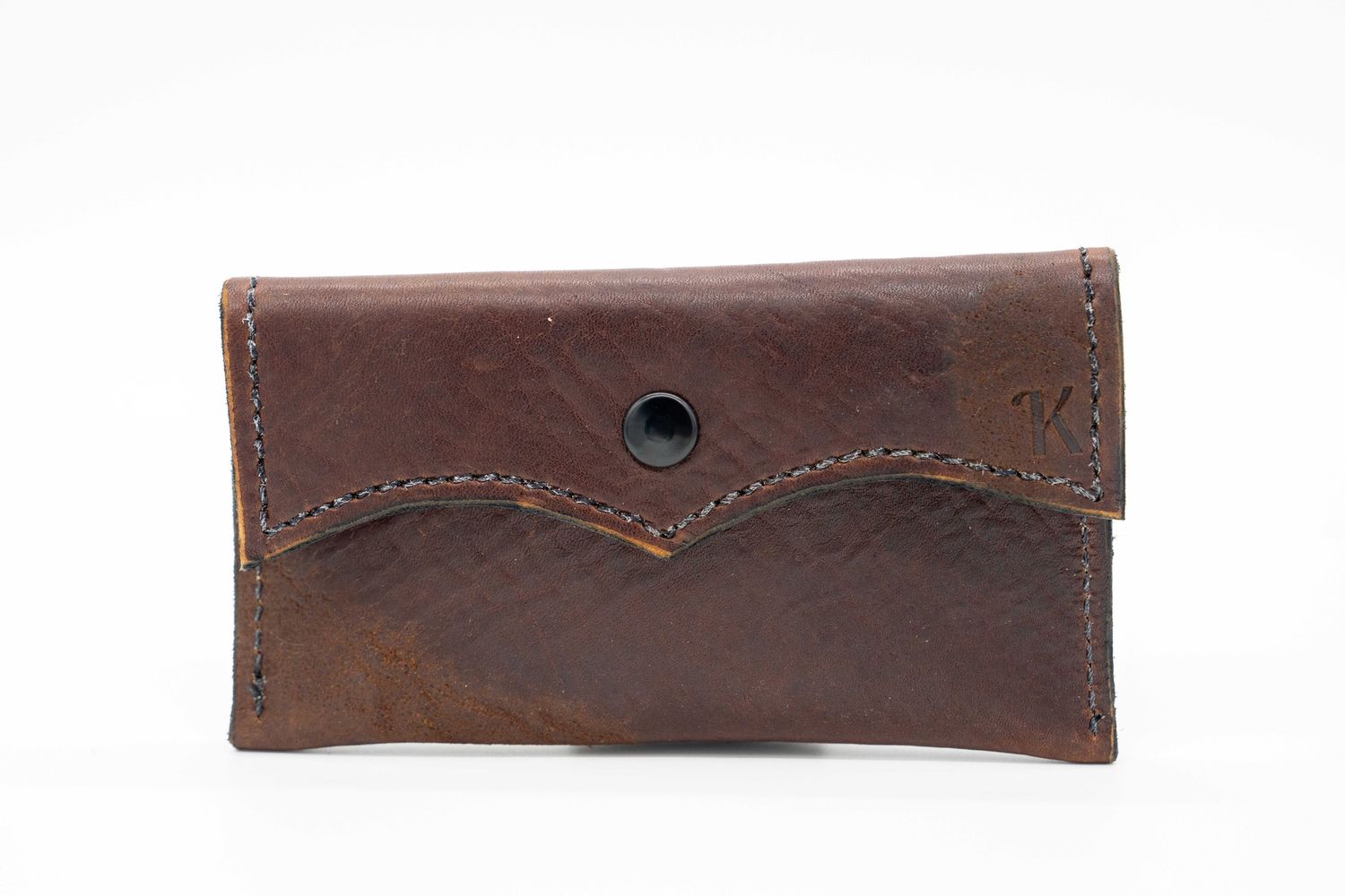 Kinloch Farm Leather Clutch, Color: Brown w/Black Snap