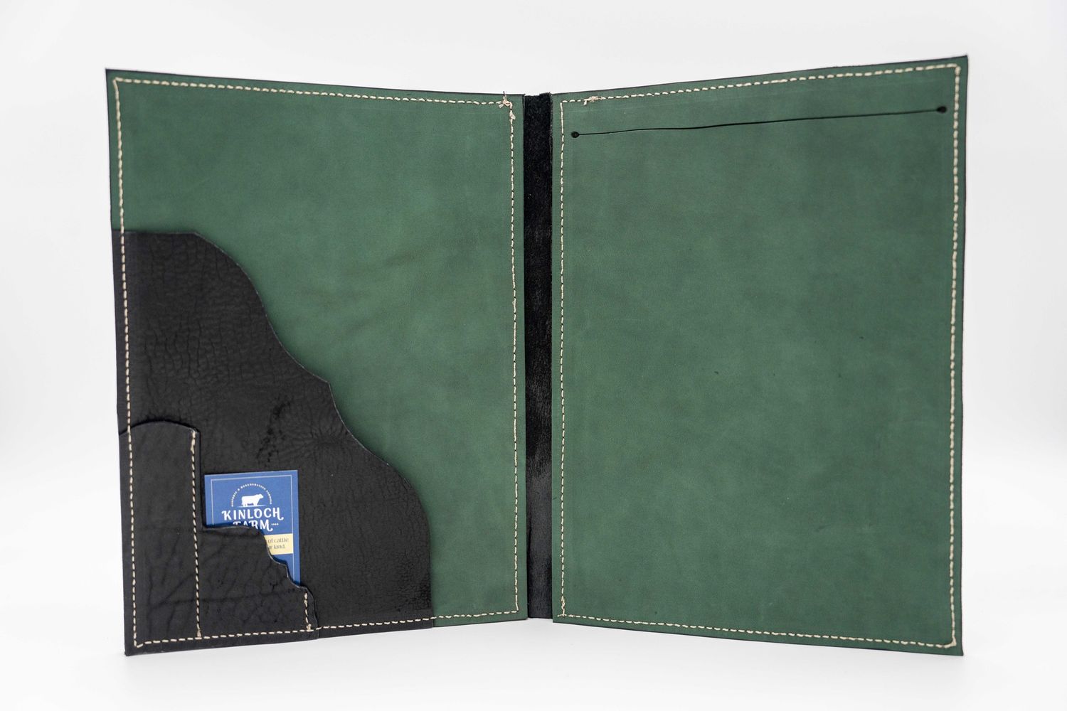 Kinloch Farm Leather Portfolio, Color: Black/Green