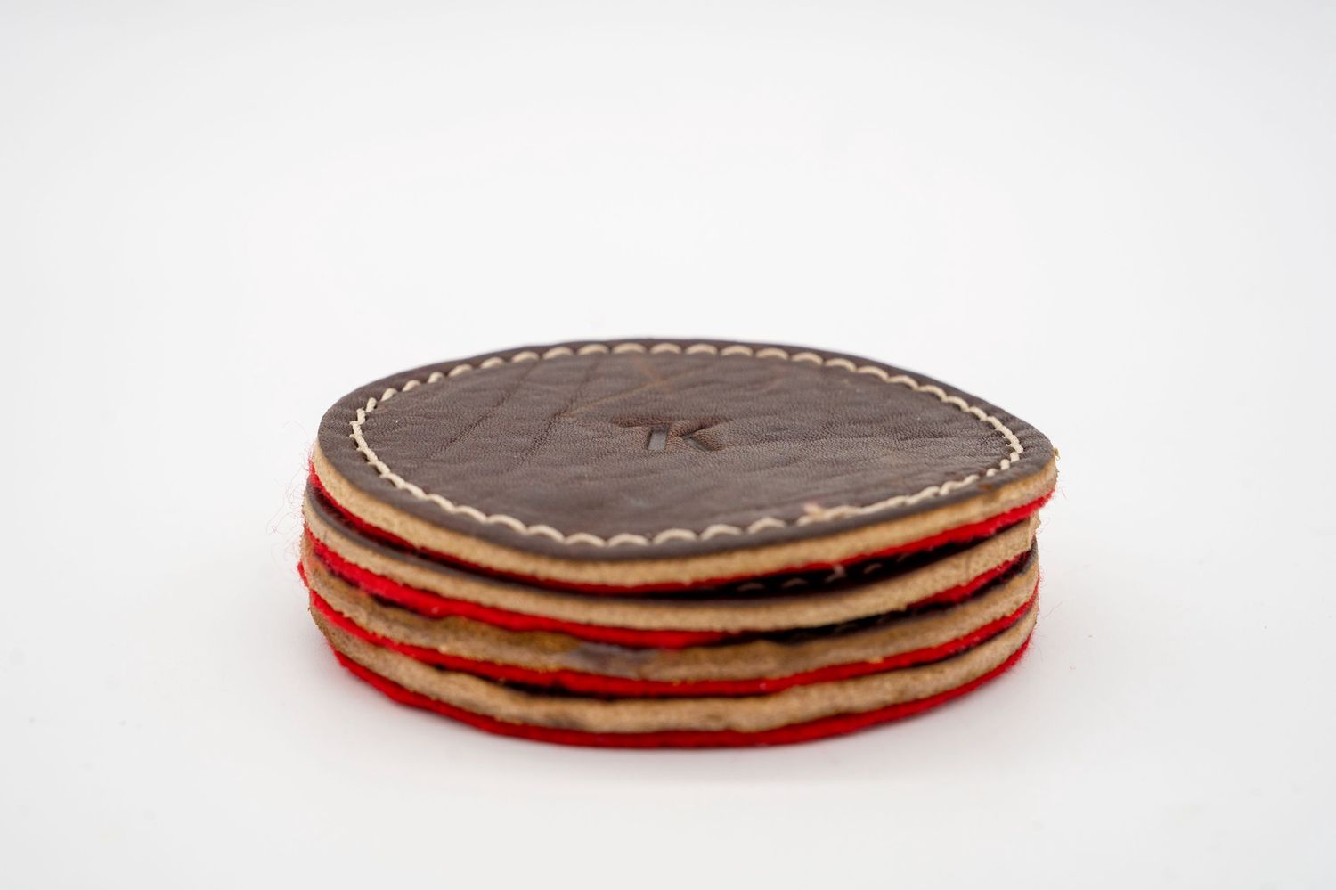 Kinloch Farm Leather Coaster - Four Pack, Color: Brown