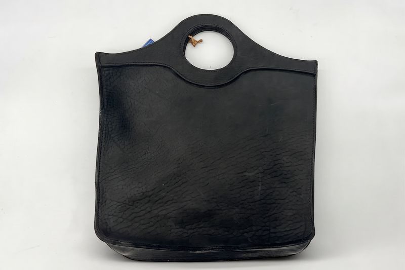 Black Leather Bucket Bag
