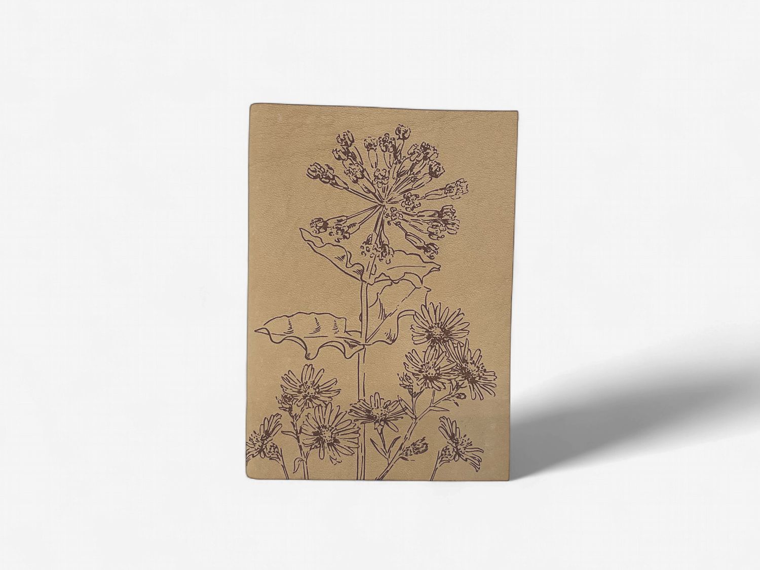 Engraved Free Fall Laser Small Journal, Color: Tan Milkweed &amp; Aster