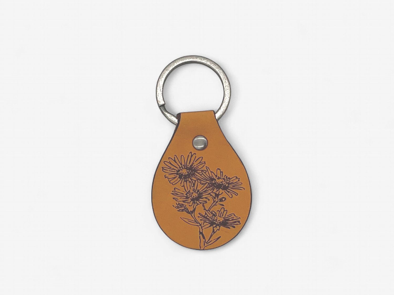 Engraved Free Fall Laser Keychain, Color: Brown Aster