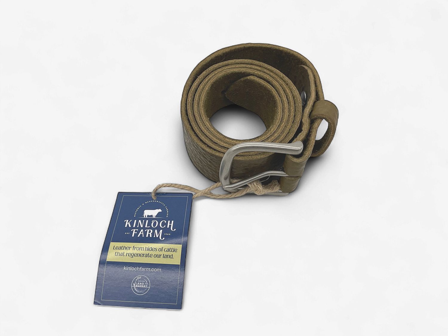 Leather Belt, Color: Green