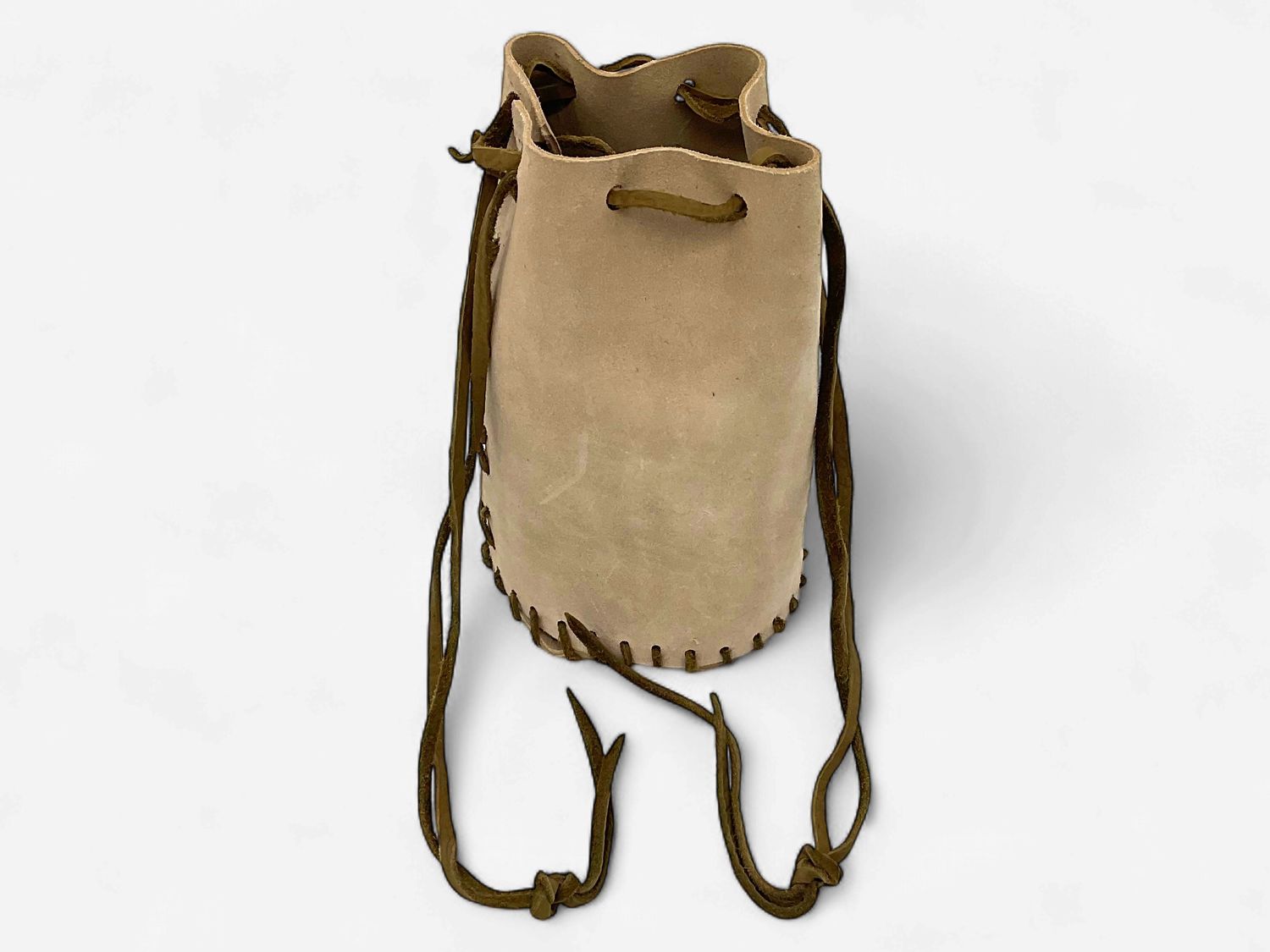 Leather Drawstring Bag Kit, Color: Tan