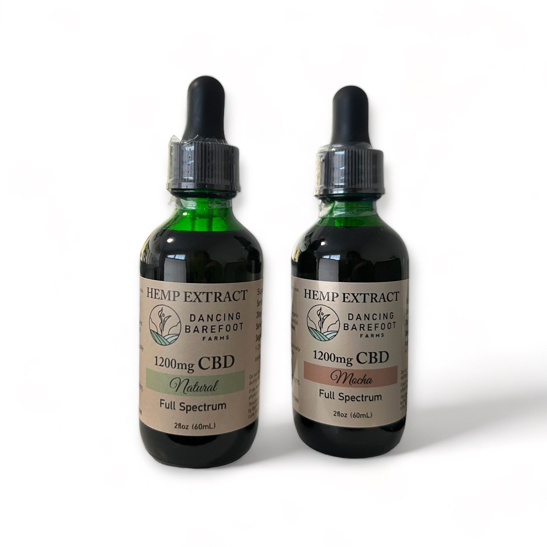2 oz 1200mg CBD Extract: Natural or Mocha