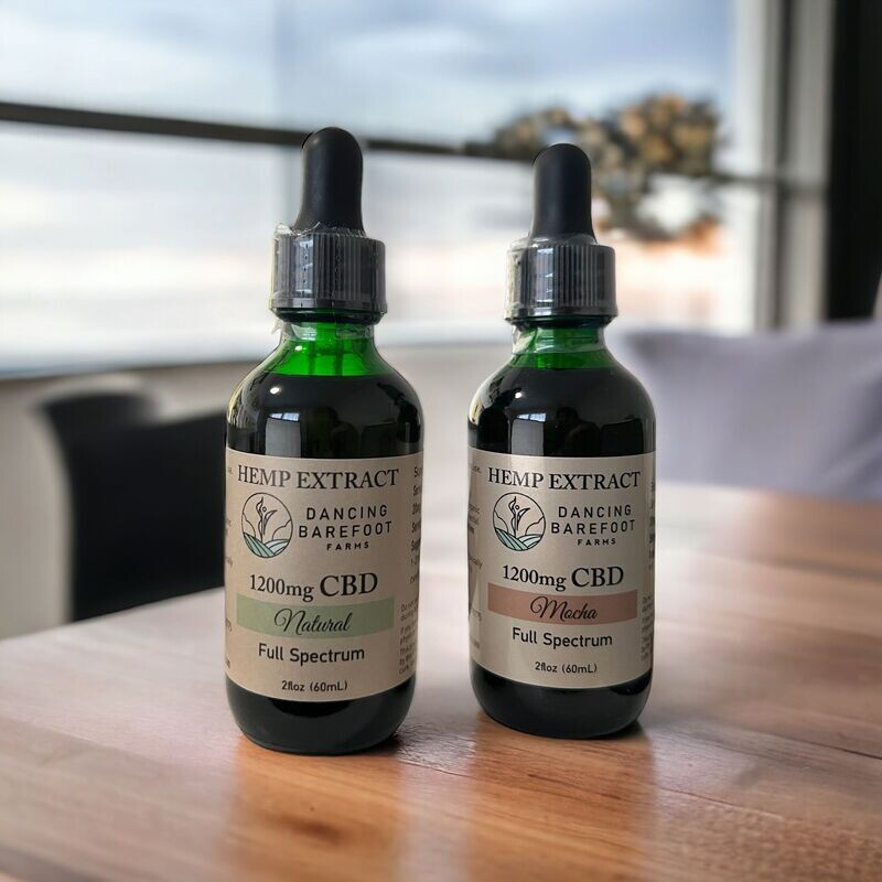 2 oz 1200mg CBD Extract: Natural or Mocha