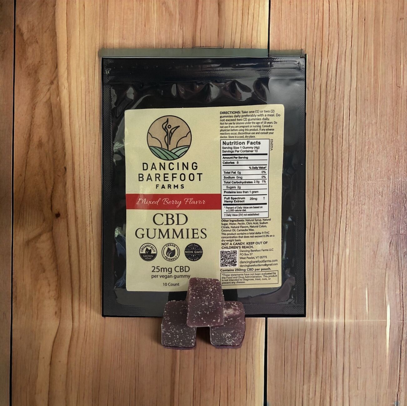 Delicious Mixed Berry CBD Gummies! (25mg CBD per gummy in a 10 count bag)