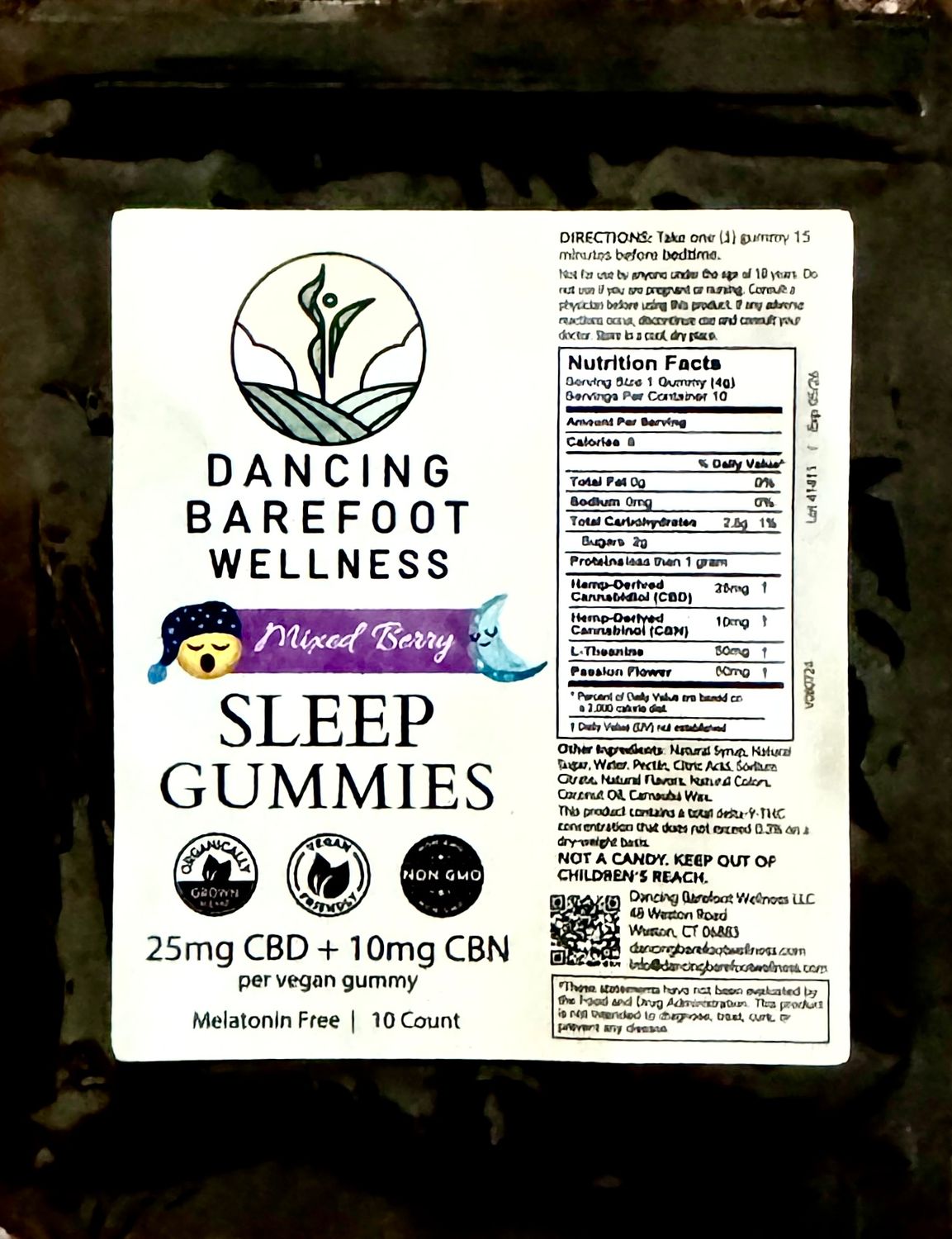 CBD Mixed Berry Sleep Gummies Starter Pack (10 Count - 25mg CBD & 10mg CBN - NO melatonin)
