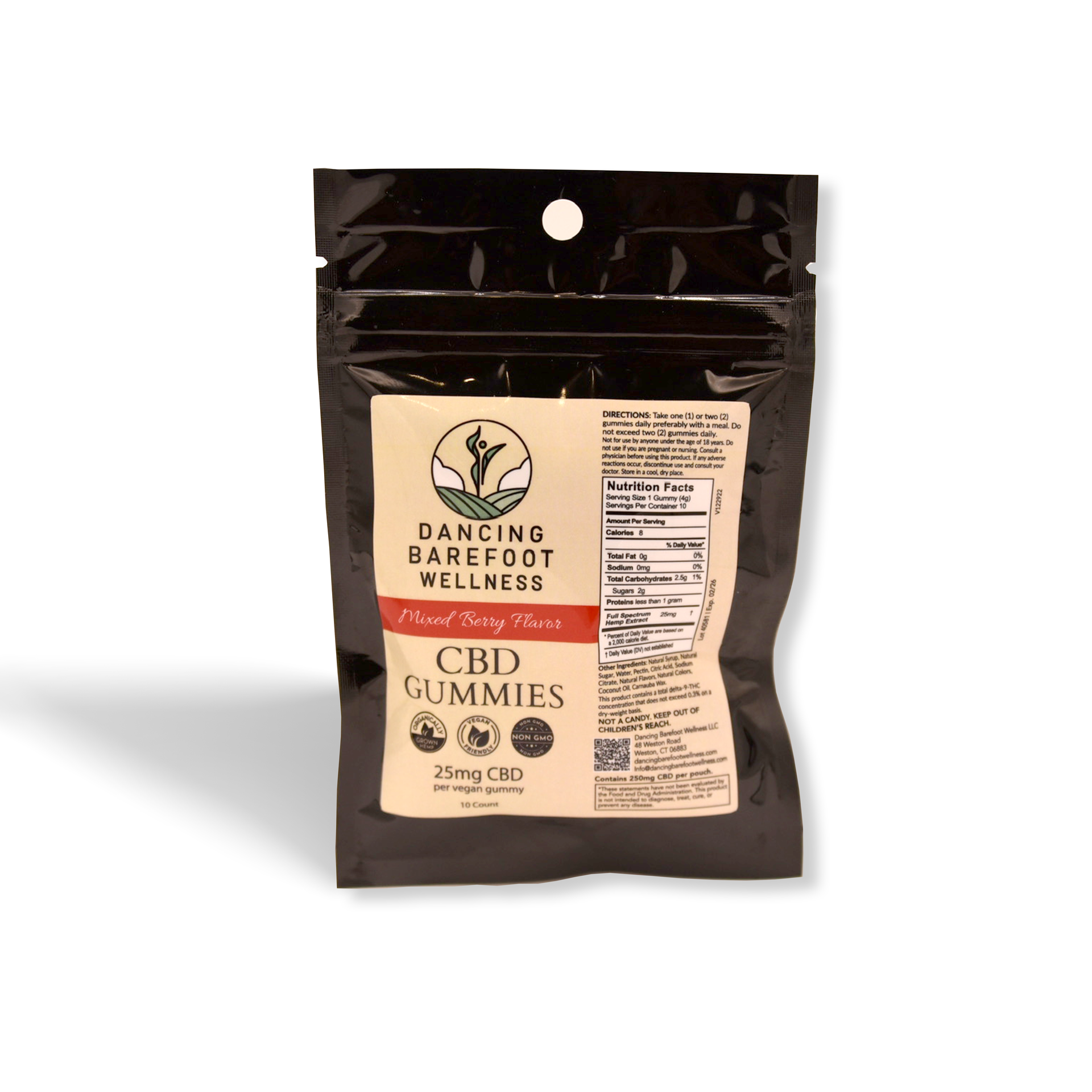 Delicious Mixed Berry CBD Gummies! (25mg CBD per gummy in a 10 count bag)