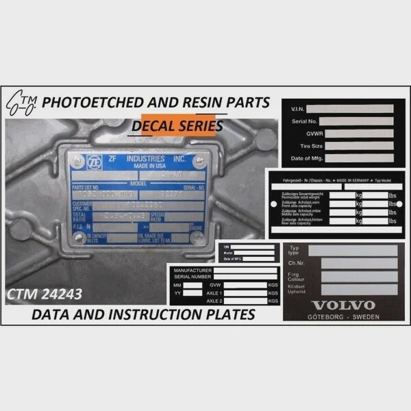 CTM 24243 DATA AND INSTRUCTION PLATES