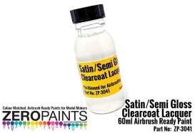 ZP3041 Satin (Semi Gloss) Clearcoat Lacquer 60ml (Pre-Thinned for Airbrushing)