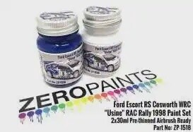 ZP1518 Ford escort RS Coswort WRC â€œurineâ€ RAC Rally 1998 paint set