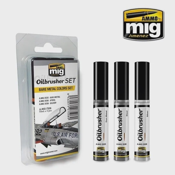 Oilbrusher set bare metal colors set MIG7508