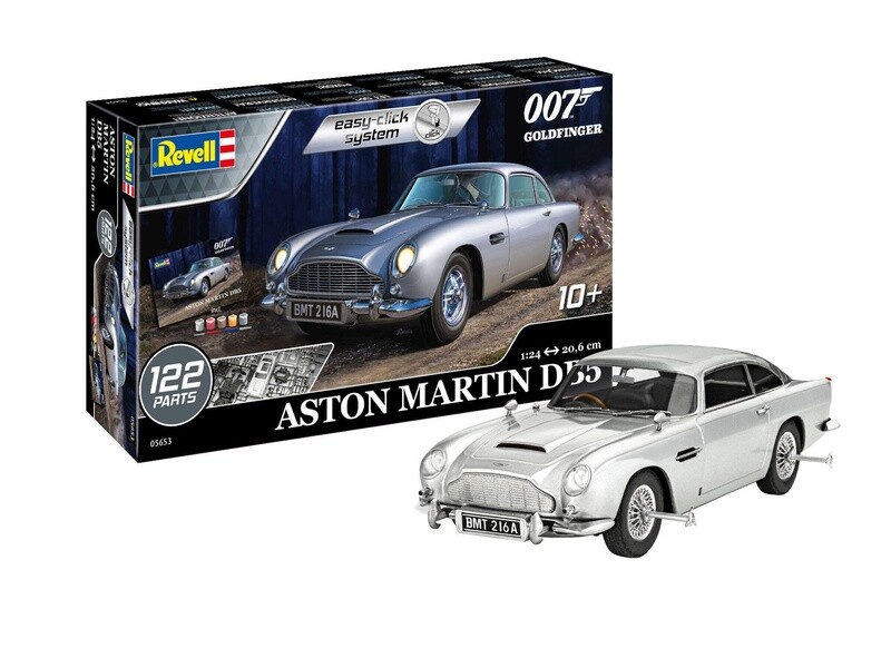 Cadeauset James Bond &quot;Aston Martin DB5&quot; easy-click Revell bouwpakket om in elkaar te zetten kleurig nieuw