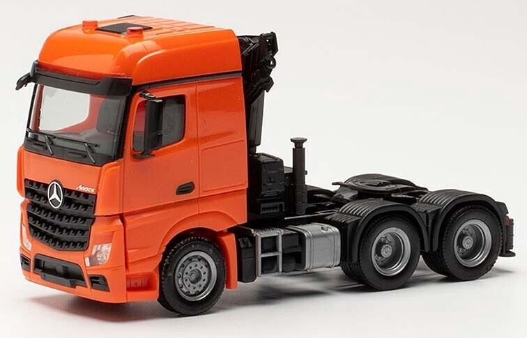 Mercedes Benz Arocs 6x4 + Ladekran, rood, oranje