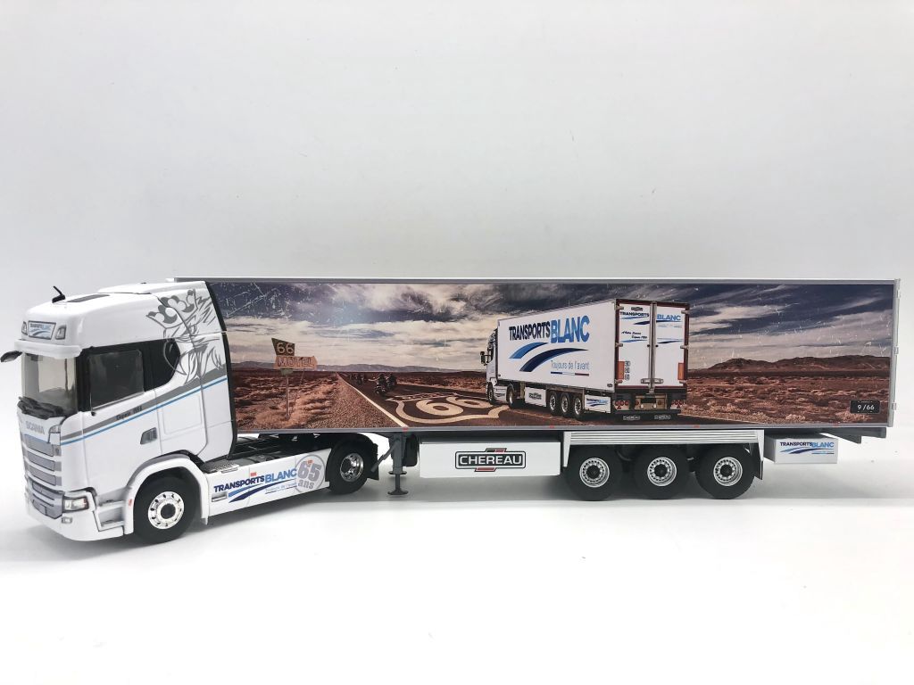 SCANIA S500 SEMI FRIGO TRANSPORTS BLANC ROUTE 66