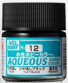 H-012 Aqueous hobby colors 10ml flat black