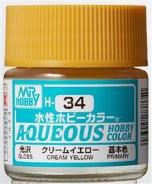 H-034 Aqueous hobby colors 10ml cream yellow