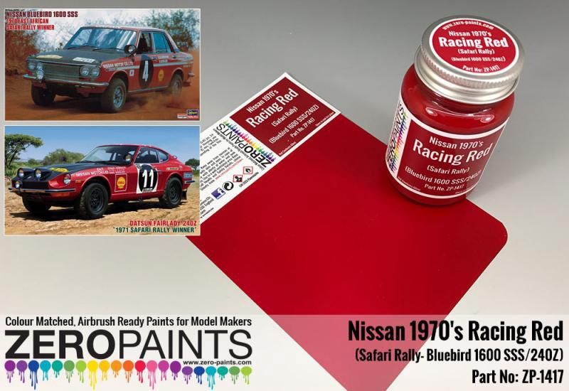 ZP1417 Racing Red Nissan 1970&#39;s Safari Rally Bluebird 1600 SSS/240Z