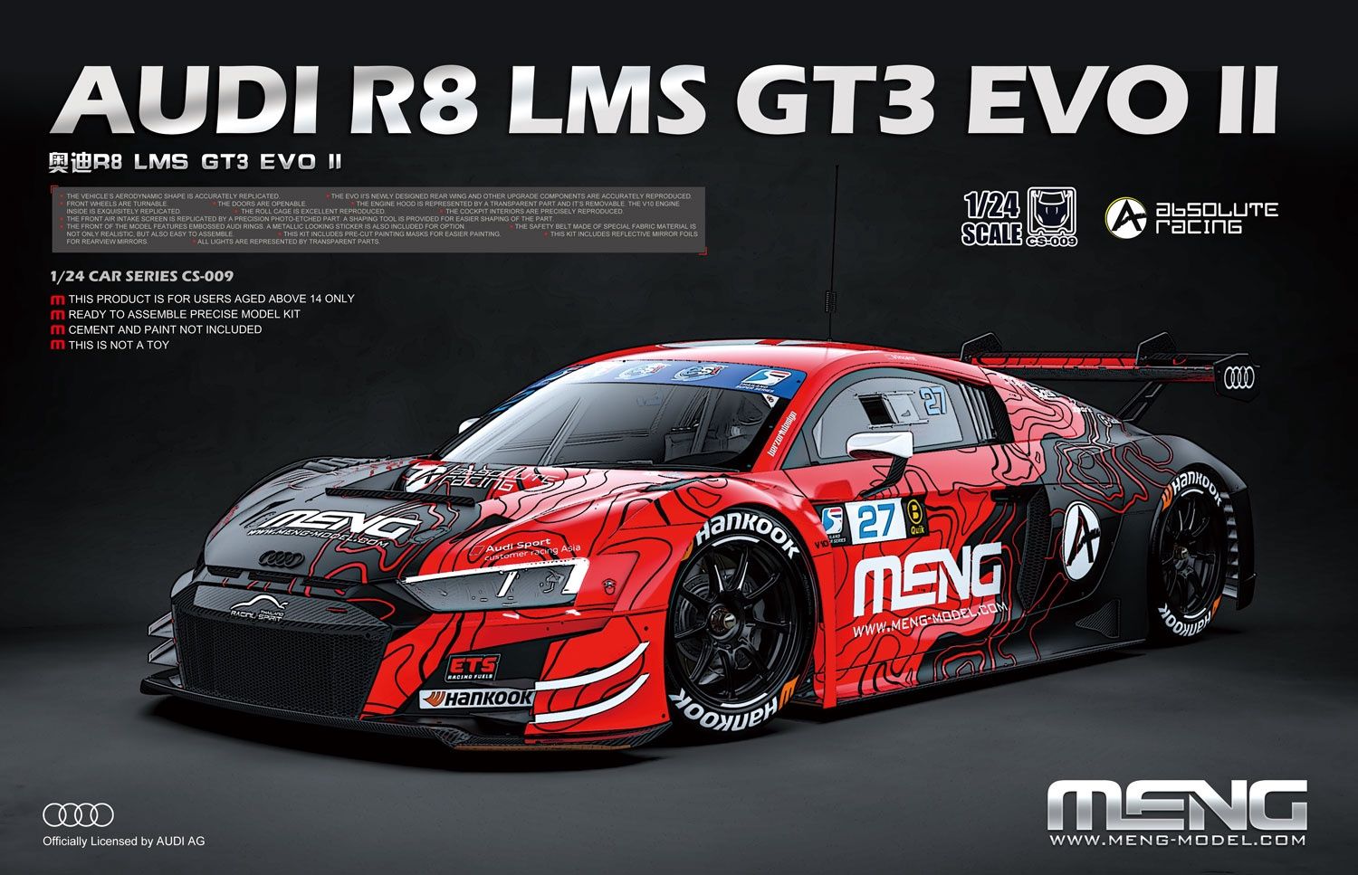 1/24 audi r8 LMS GT3 EVOII cs-009