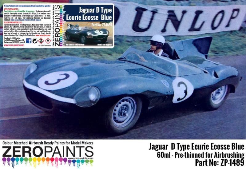 ZP1489 Jaguar D Type Ecurie Ecosse Blue Paint 60ml