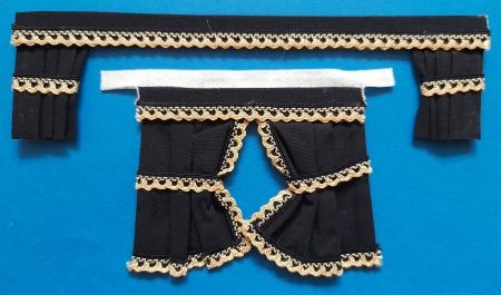 Curtain Set Black/Gold for Truck Cab 1:24/25
