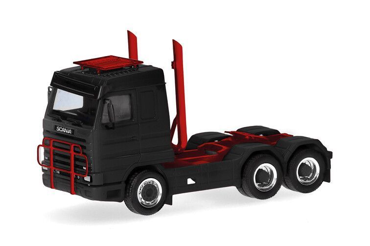 Scania 143 Streamline 3a.+ dakdrager en uitlaat, zwart/rood