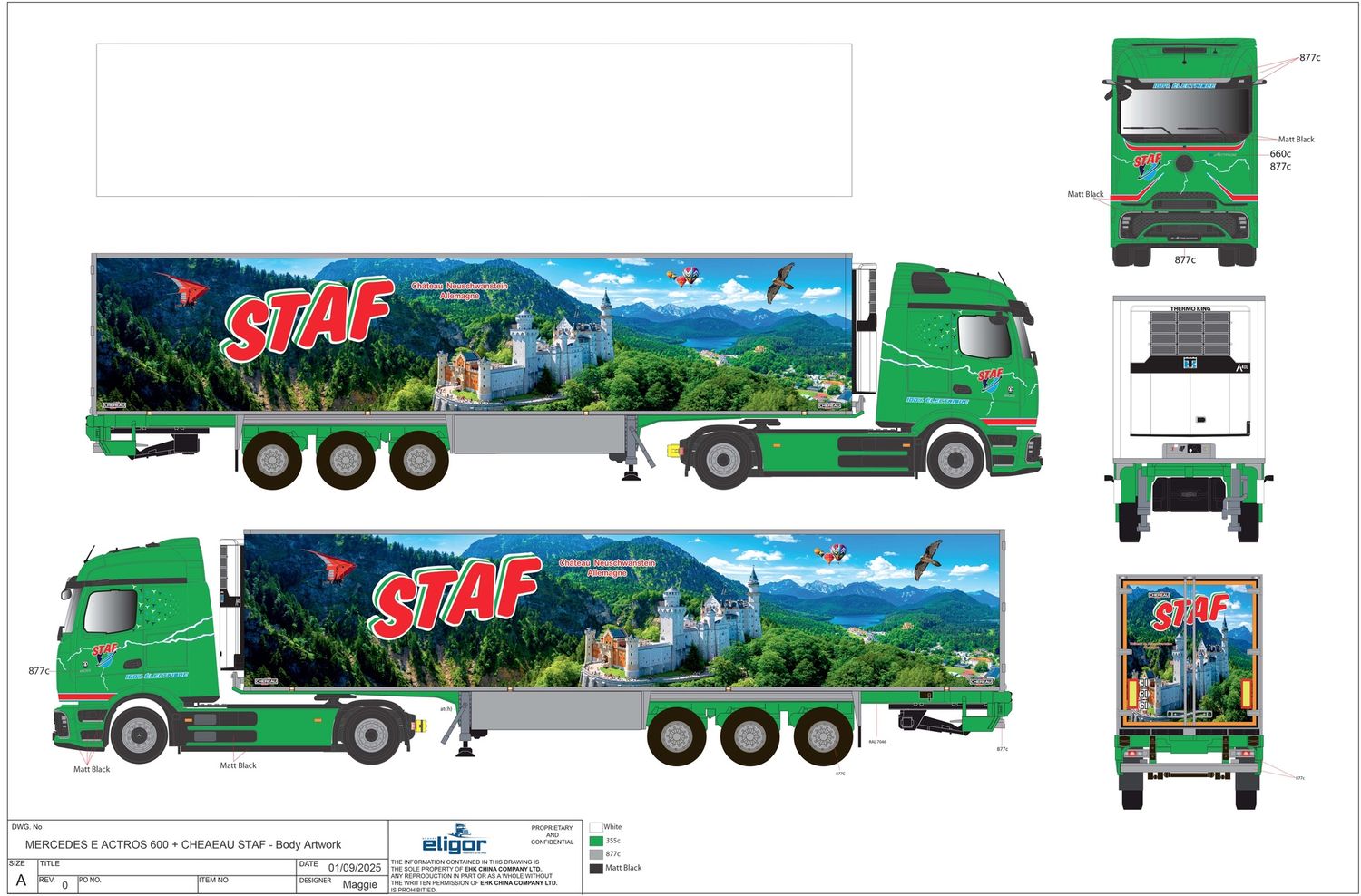 Mercedes e-actros 600 semi frigo staf