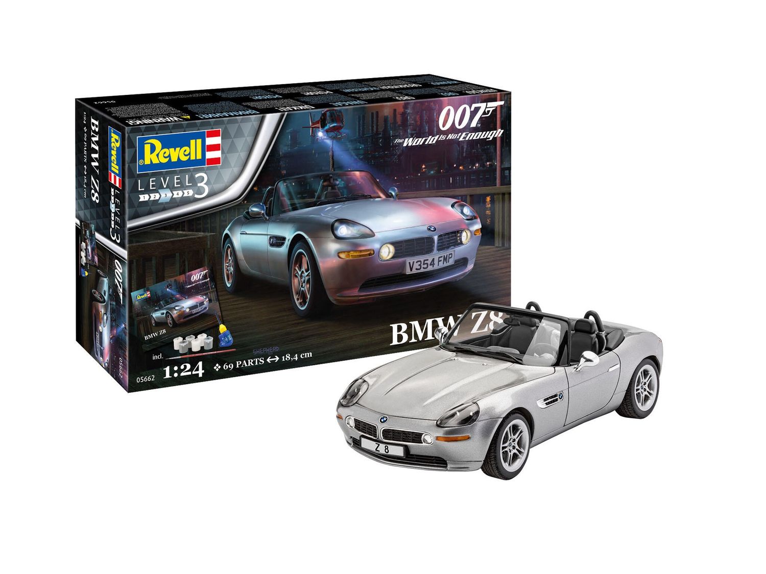 Cadeauset James Bond "BMW Z8" Revell modelbouwpakket met basisaccessoires