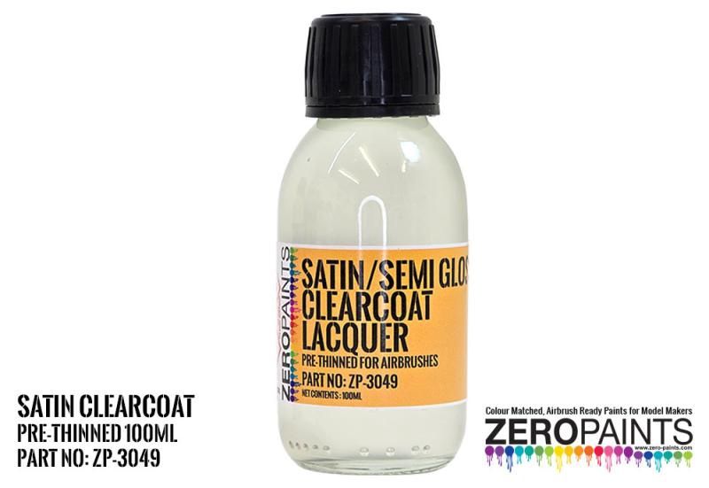 ZP3049 Satin (Semi Gloss) Clearcoat Lacquer 100ml (Pre-Thinned for Airbrushing)