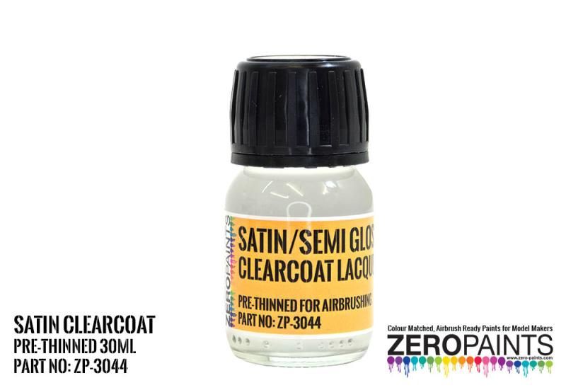 ZP3044 Satin (Semi Gloss) Clearcoat Lacquer 30ml (Pre-Thinned for Airbrushing)