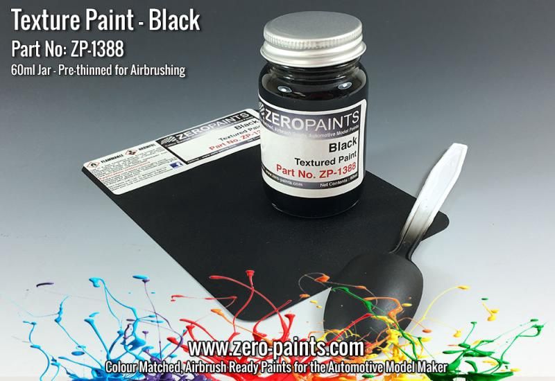 ZP1388 Black Textured Paint - 60ml (Engines, Interiors etc)