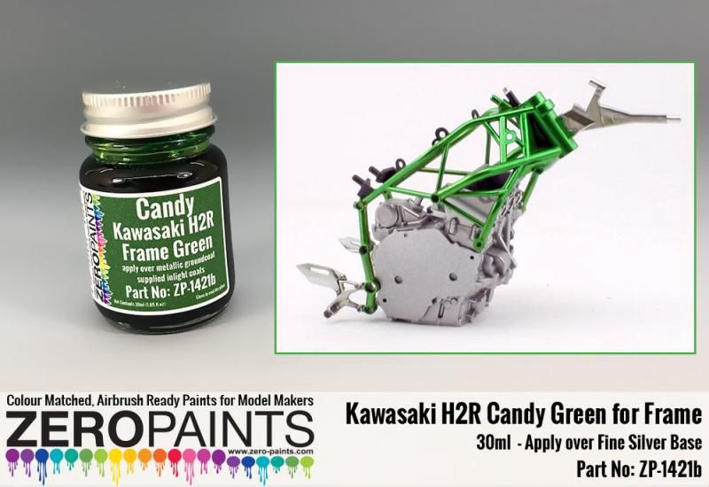 ZP1421B Kawasaki H2R Frame Candy Green Paint 30ml