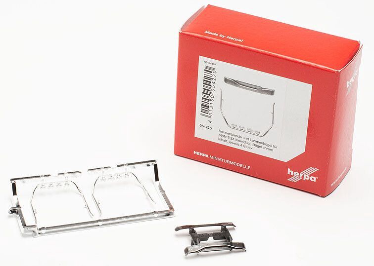 MAN TGX zonneklep &amp; lampenbeugel, beugel chroom (4 sets)