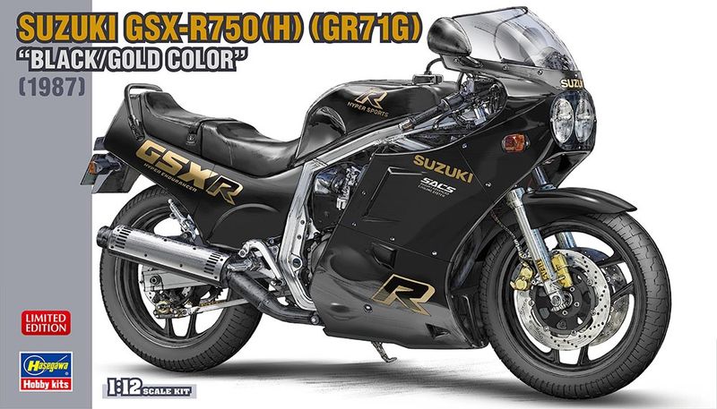 1/12 suzuki Gsx-r750 zwart/gold