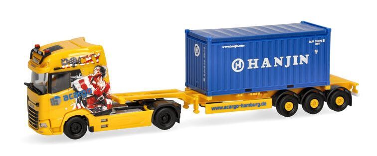 DAF XG+ container oplegger Acargo / 20 ft. Open Top Hanjin