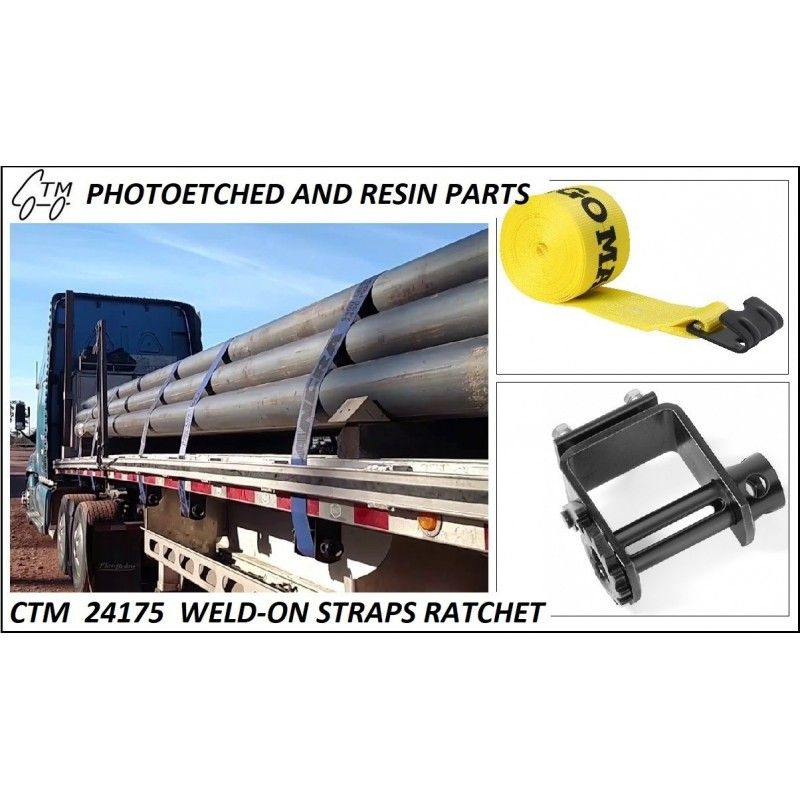 CTM 24175/B Weld - on ratched straps (orange)