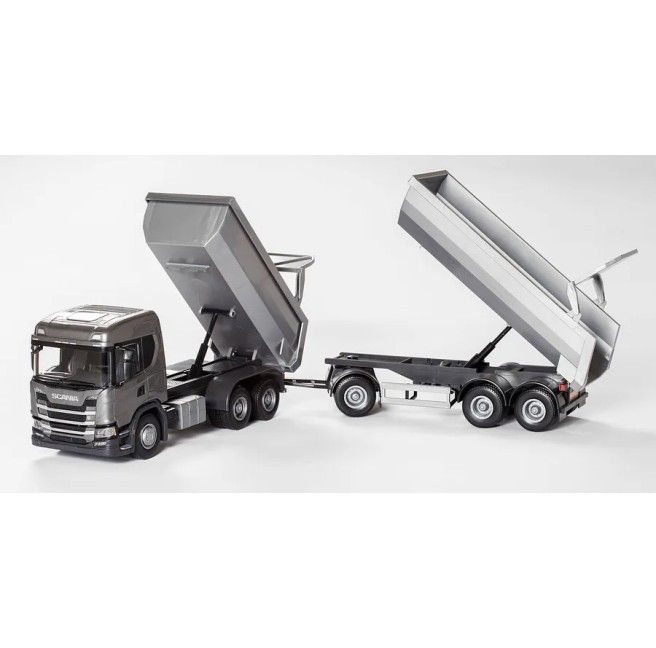 Emek 20603 Scania G 6x4 grijs met 1+2 assige aanhangwagen