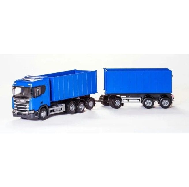 Emek 28864 Scania R500 8x4 blauwe vrachtwagen met afrolsysteem