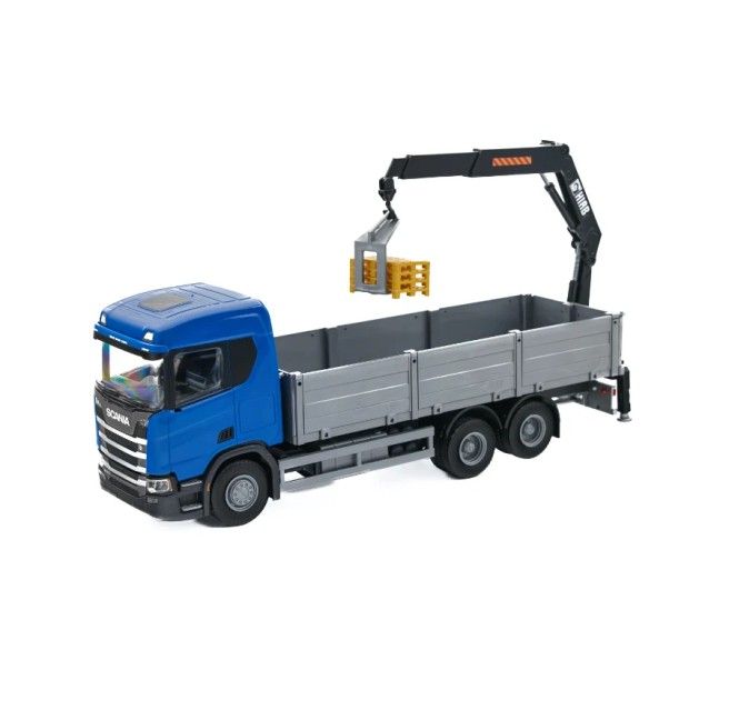 Emek 50604 Scania CR 500 6x4 blauw met achteraan gemonteerde HIAB laadkraan