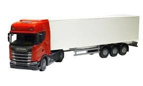 Emek 86005 Scania CS410 4x2 rood met 3-assige aanhangwagen