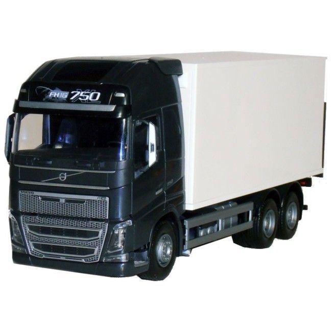 Emek 89113 Volvo FH16 6x4 zwart met gesloten opbouw en laadklep