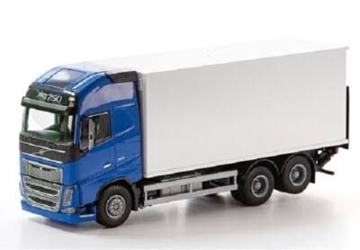 Emek 89114 Volvo FH16 6x4 blauw met gesloten opbouw en laadklep