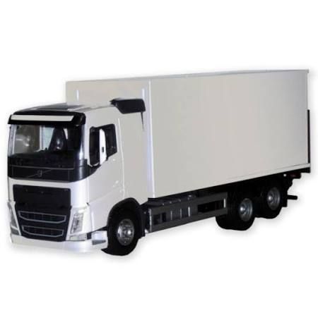 Emek 89312 Volvo FH16 6x4 wit met gesloten opbouw en laadklep
