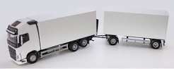 Emek 89732 Volvo FH 6X4 wit met 2-assige aanhangwagen en laadklep