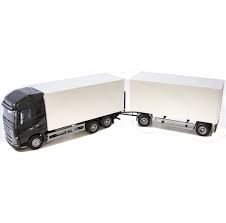 Emek 89733 Volvo 6x4 zwart met 2-assige aanhangwagen en laadklep