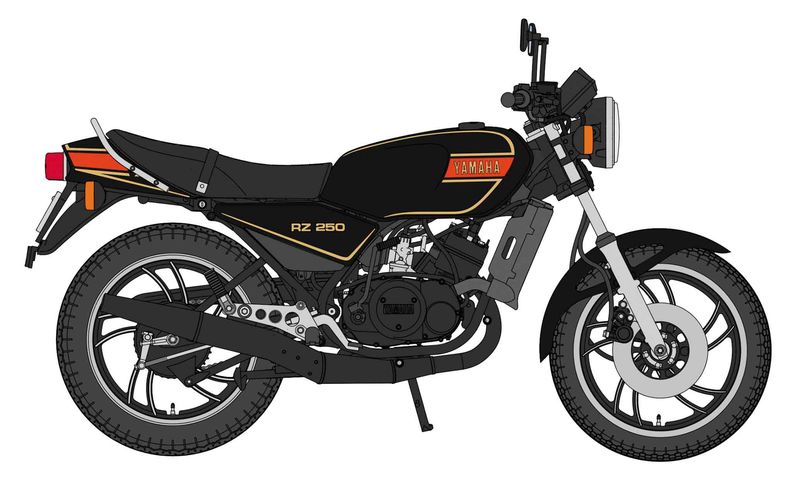 1/12 YAMAHA RZ250, 1980, SCHWARZ