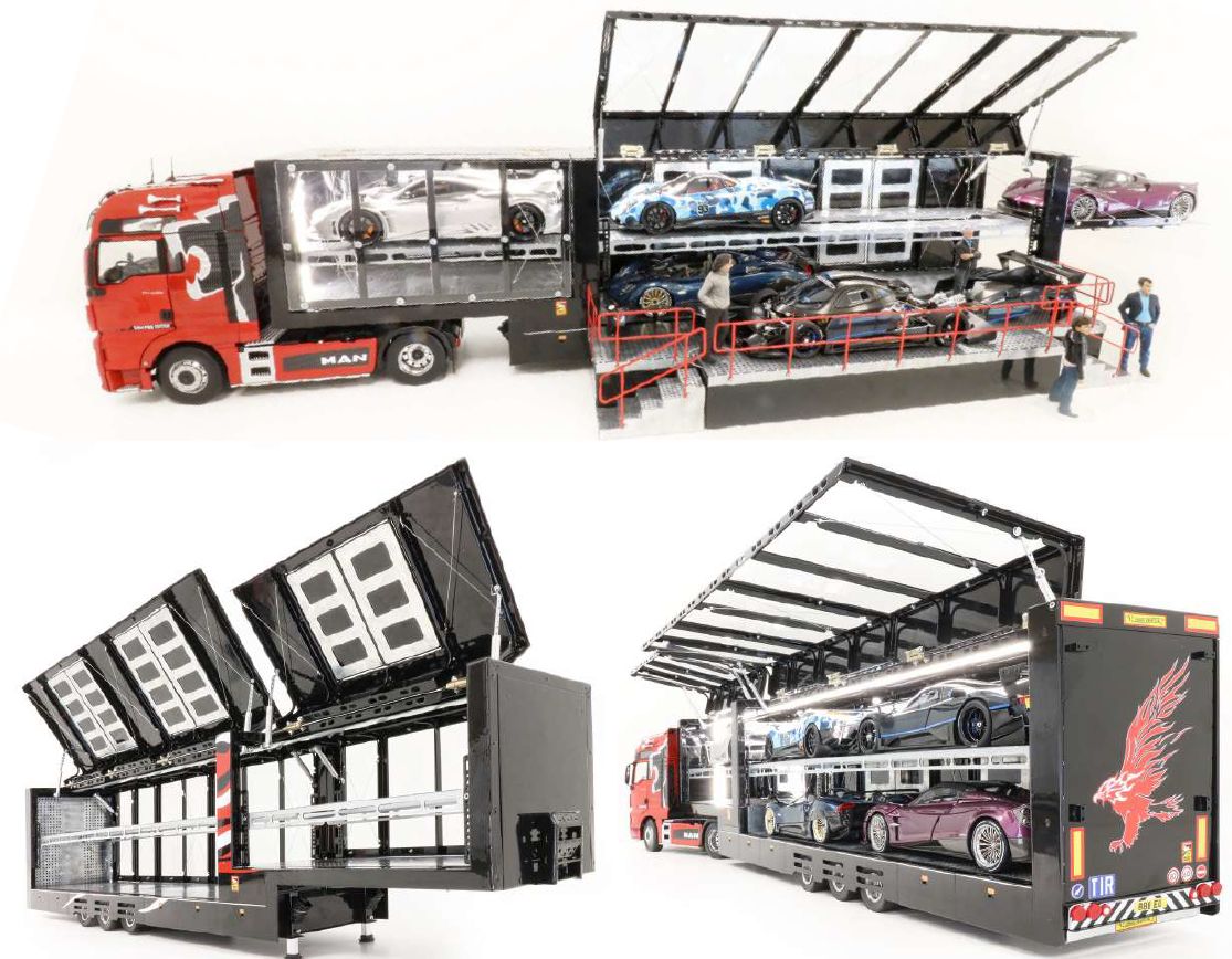 GULLWING SUPERCAR TRANSPORTER with STAGE