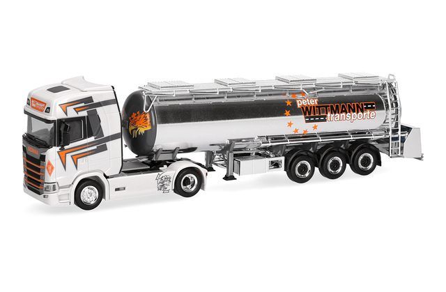 Scania CS20 HD chroomtank-oplegger Wittmann Transport