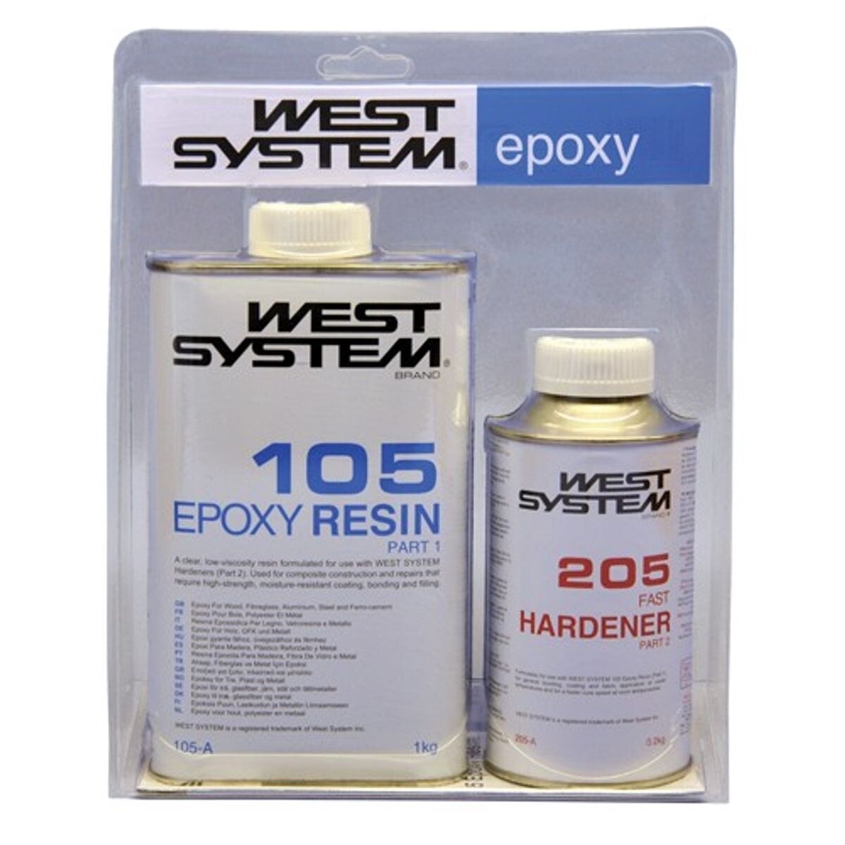 West System 1.2Kg A Pack: 105 Resin + 205 Fast Hardener